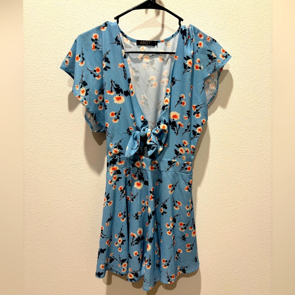 Light blue floral romper
